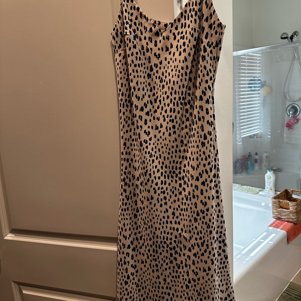 Stella Laguna Beach Beige Dress with Black Spot Print